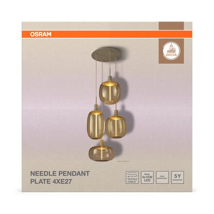 LEDVANCE závěsné svítidlo Decor Pendant Needle Plate 4xE27 220-240 V