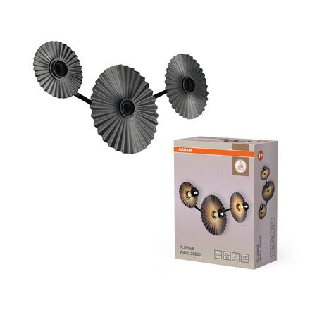 LEDVANCE nástěnné svítidlo Decor Plisse 3xE27 220-240 V tmavě šedé