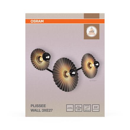 LEDVANCE nástěnné svítidlo Decor Plisse 3xE27 220-240 V tmavě šedé