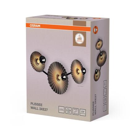 LEDVANCE nástěnné svítidlo Decor Plisse 3xE27 220-240 V tmavě šedé