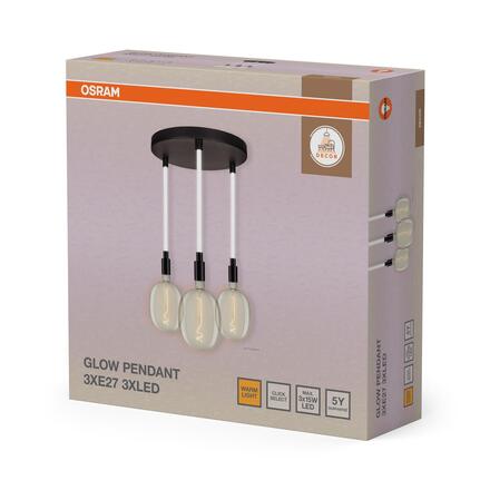 LEDVANCE závěsné svítidlo Decor Glow Pendant Plate 3xE27 28 W 220-240 V černé