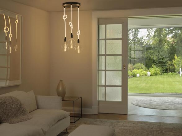 LEDVANCE závěsné svítidlo Decor Glow Pendant Plate 3xE27 28 W 220-240 V černé