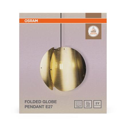 LEDVANCE závěsné svítidlo Decor Folded Globe E27 220-240 V zlaté