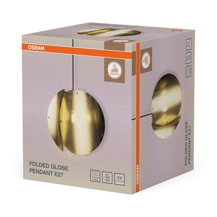 LEDVANCE závěsné svítidlo Decor Folded Globe E27 220-240 V zlaté