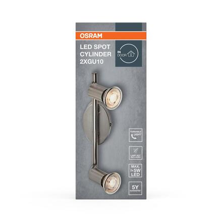 LEDVANCE svítidlo Spot Cylinder 2xGU10 220-240 V nastavitelný kartáčovaný nikl