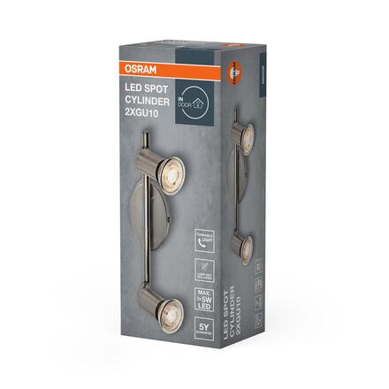 LEDVANCE svítidlo Spot Cylinder 2xGU10 220-240 V nastavitelný kartáčovaný nikl