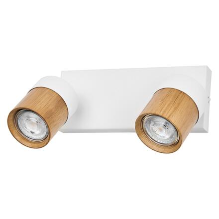 LEDVANCE svítidlo Half Wood Line 2xGU10 220-240 V bílé/dřevo nastavitelné