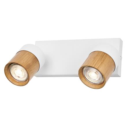 LEDVANCE svítidlo Half Wood Line 2xGU10 220-240 V bílé/dřevo nastavitelné