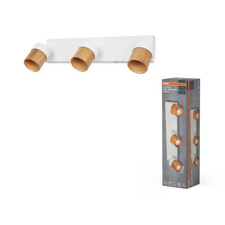 LEDVANCE stropní bodové svítidlo Half Wood Line 3xGU10 220-240 V bílé/dřevo nastavitelné