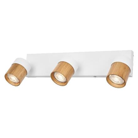 LEDVANCE stropní bodové svítidlo Half Wood Line 3xGU10 220-240 V bílé/dřevo nastavitelné