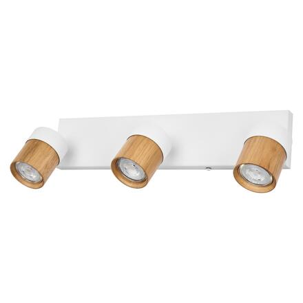 LEDVANCE stropní bodové svítidlo Half Wood Line 3xGU10 220-240 V bílé/dřevo nastavitelné