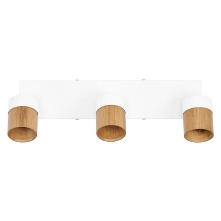 LEDVANCE stropní bodové svítidlo Half Wood Line 3xGU10 220-240 V bílé/dřevo nastavitelné