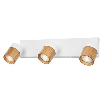 LEDVANCE stropní bodové svítidlo Half Wood Line 3xGU10 220-240 V bílé/dřevo nastavitelné