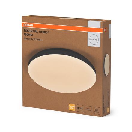 LEDVANCE stropní svítidlo Orbis Essential 24 W 220-240 V 3000 K IP44 černé
