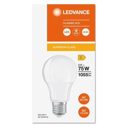 LEDVANCE LED CLASSIC A 75 FA S 9W 840 FR E27 4099854044212