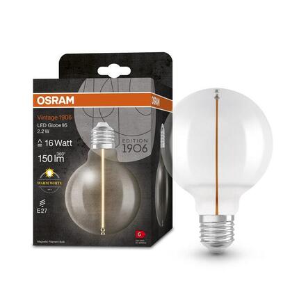 LEDVANCE LED žárovka Vintage 1906 Globe G95 2,2 W 220-240 V E27 2700 K čirá
