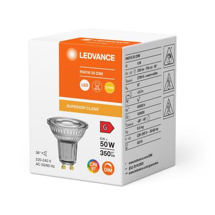 LEDVANCE LED PAR16 50 36d DIM S 6W 927 GU10 4099854058998