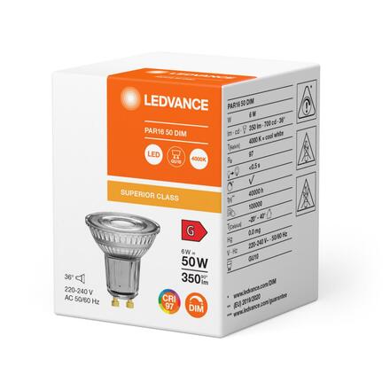 LEDVANCE LED PAR16 50 36d DIM S 6W 940 GU10 4099854059070