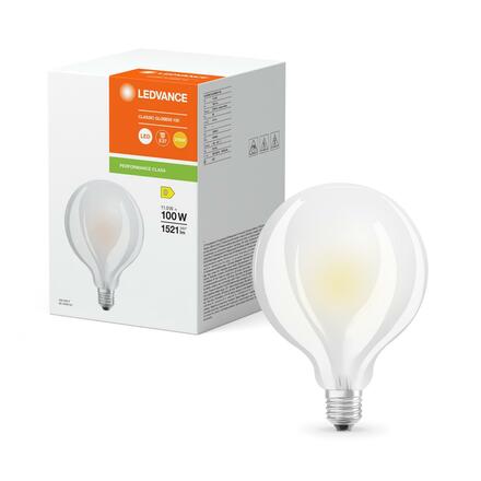 LEDVANCE LED CLASSIC GLOBE95 100 P 11W 827 FIL FR E27 4099854062865