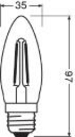 LEDVANCE LED CLASSIC B 40 DIM P 4.8W 827 FIL CL E27 4099854067495