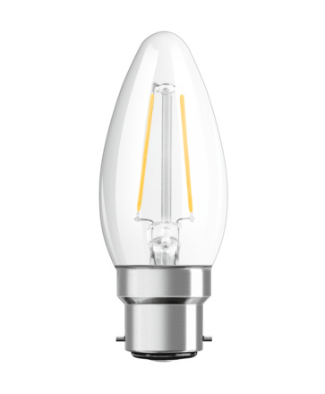 LEDVANCE LED CLASSIC B 25 P 2.5W 827 FIL CL B22D 4099854069376