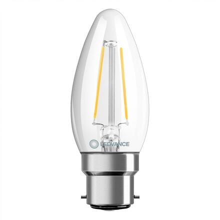 LEDVANCE LED CLASSIC B 25 P 2.5W 827 FIL CL B22D 4099854069376