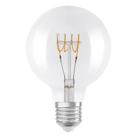 LEDVANCE LED žárovka Vintage 1906 Globe G95 4,8 W E27 2700 K stmívatelná čirá