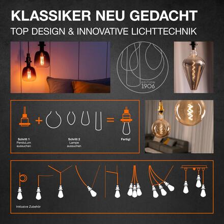LEDVANCE LED žárovka Vintage 1906 Globe G80 4,8 W E27 2700 K stmívatelná čirá