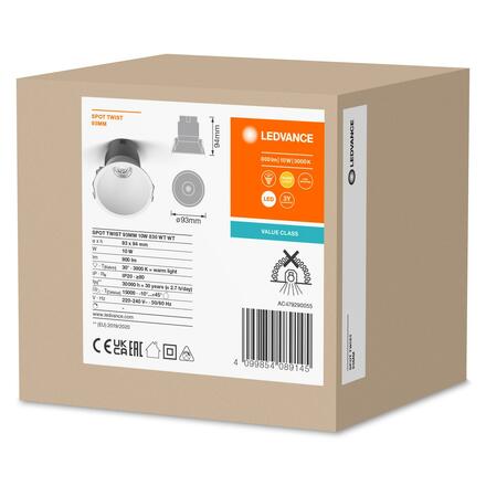 LEDVANCE zapuštěné svítidlo Spot Twist 93mm 10W 3000K bílá 4099854089145