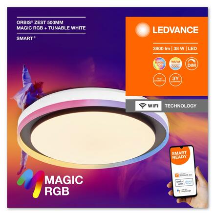 LEDVANCE SMART+ Wifi Orbis ZEST stropní svítidlo RGB 500mm černá 4099854090288
