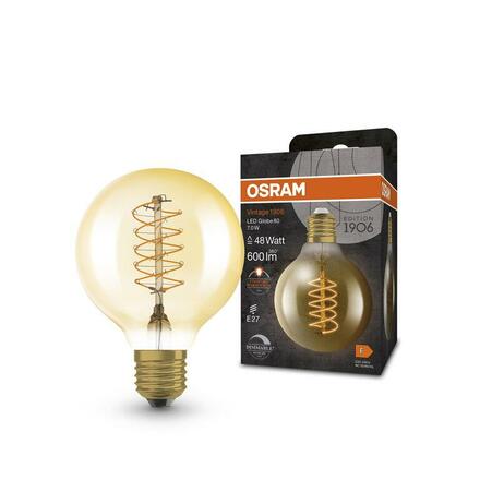 LEDVANCE Vintage 1906 Globe 80 48 Filament DIM 7W 822 Gold E27 4099854090820