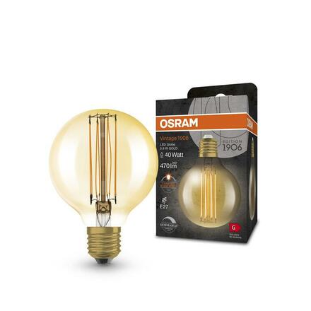 LEDVANCE Vintage 1906 Globe 80 40 Filament DIM 5.8W 822 Gold E27 4099854090844