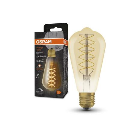 LEDVANCE Vintage 1906 Edison 48 Filament DIM 7W 822 Gold E27 4099854091049