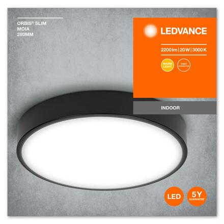 LEDVANCE stropní svítidlo Orbis Slim Moia 280mm 20W černá 4099854092442
