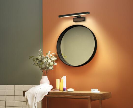 LEDVANCE nástěnné svítidlo ORBIS Disc Bar Bathroom Mirror 400mm černá Click-CCT IP44 4099854096075
