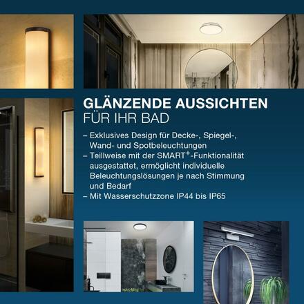 LEDVANCE nástěnné svítidlo ORBIS Disc Bar Bathroom Mirror 400mm černá Click-CCT IP44 4099854096075