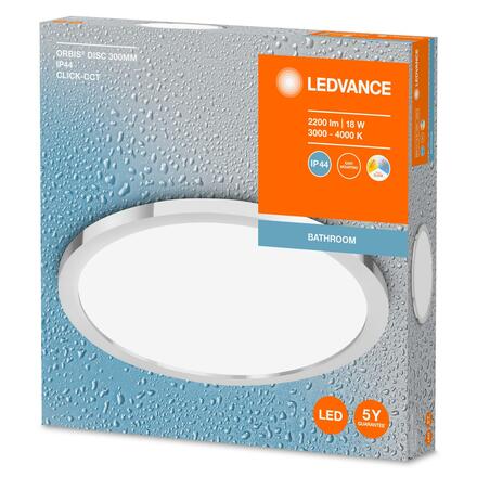LEDVANCE stropní svítidlo LED Bathroom Ceiling 300mm chrom Click-CCT 4099854096136
