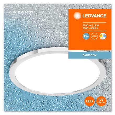LEDVANCE stropní svítidlo LED Bathroom Ceiling 300mm chrom Click-CCT 4099854096136