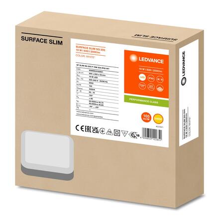 LEDVANCE stropní svítidlo SF SLIM SQ 200 P 19 W 220-240 V 3000 K IP65