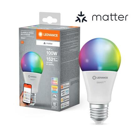 LEDVANCE SMART+ MATTER RGB Classic A100 14W 827-865 Multicolor E27 4099854194870