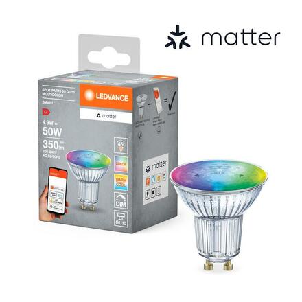 LEDVANCE SMART+ MATTER RGB SPOT PAR16 50 45° 4.9W 827-865 Multicolor GU10 4099854194955