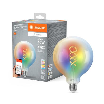 LEDVANCE SMART+ MATTER RGB Filament Globe 125 40 4.8W 827-865 Multicolor E27 4099854195020