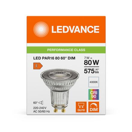 LEDVANCE LED PAR16 80 60° DIM P 7W 940 GU10 4099854241857