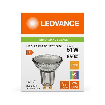 LEDVANCE LED PAR16 80 120° DIM P 7W 927 GU10 4099854241901