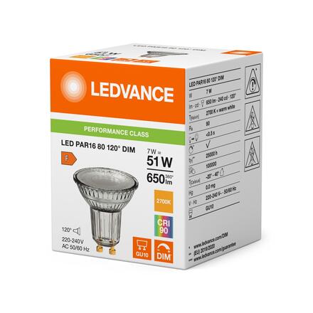 LEDVANCE LED PAR16 80 120° DIM P 7W 927 GU10 4099854241901