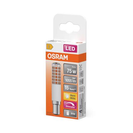 LEDVANCE LED žárovka T Slim 8 W 220-240 V B15d 2700 K stmívatelná čirá