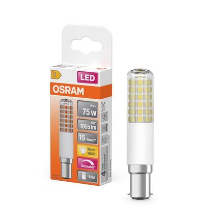 LEDVANCE LED žárovka T Slim 8 W 220-240 V B15d 2700 K stmívatelná čirá