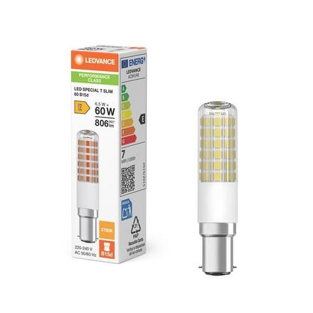 LEDVANCE LED T Slim 60 320° P 6.5W 827 čirá B15d 4099854267123