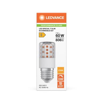 LEDVANCE LED T Slim 60 320° DIM P 7W 827 čirá E27 4099854267277
