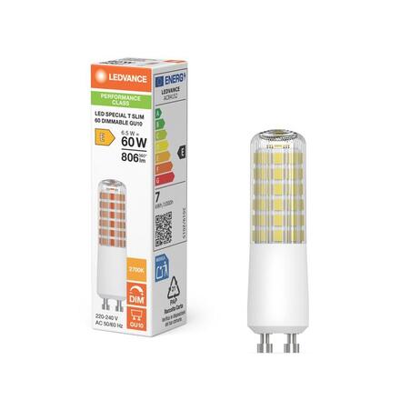 LEDVANCE LED T Slim 60 320° DIM P 6.5W 827 čirá GU10 4099854267321